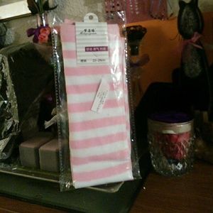 🆕 Cosplay Style Pink/White Thigh High Stockings